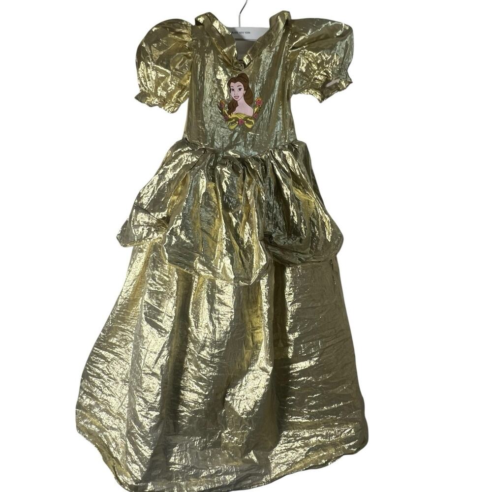 Vintage Disney Store 90 Gold princess Belle ball gown costume cosplay girls 8/10